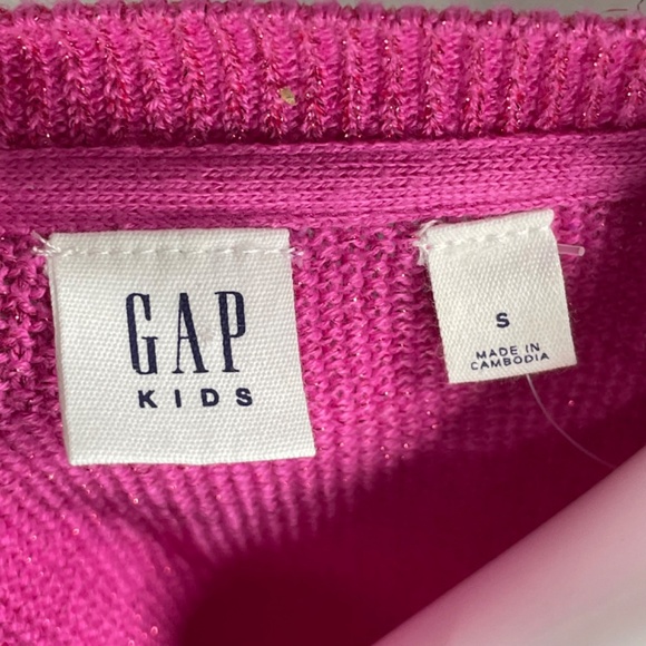 NEW Gap Sweater Girls Small 6 7 pink knit pull over preppy casual girly glitter - Picture 2 of 8